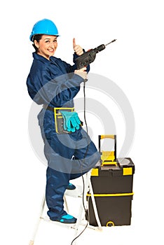 Successful driller woman