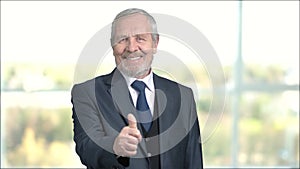 Successful elderly businessman, blurred background.