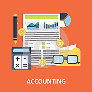 Successful financial business plan report and accounting concept vector illustration