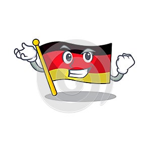 Successful germany flag flutter on cartoon pole