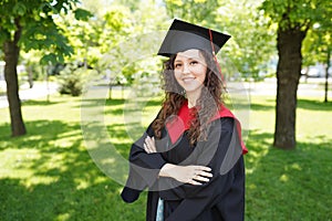 Successful graduating student with nature background