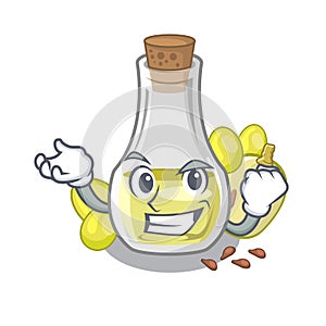 Successful grape seed oil in cartoon bottle