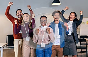 Successful group of business people at modern office