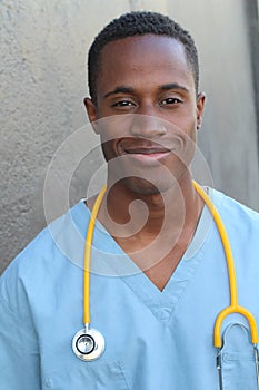 Successful healthcare worker isolated close up
