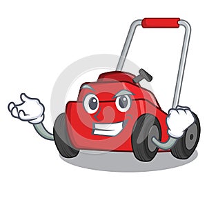 Successful lawnmower isolated with in the cartoon