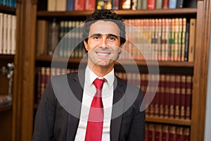 Successful lawyer in his studio