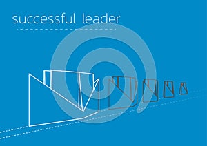 Successful leader with a folded paper steamboat