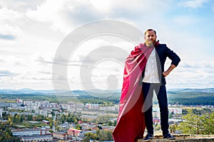 Successful man with a cape