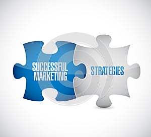 Successful marketing strategies puzzle pieces message concept