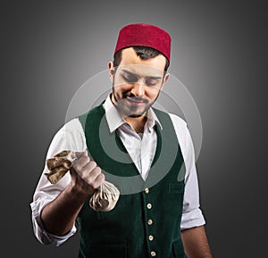 Successful merchant, concept