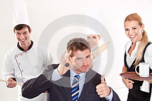 Successful restaurant staff photo