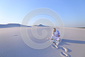 Successful sheikh businessman communicates on smartphone with bu