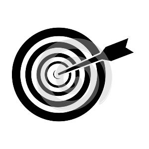 Successful shoot. Darts target aim icon on white background. Vector illustration.