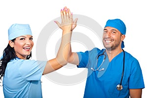 Successful surgeons give high five