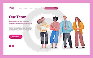 Successful team flat business concept vector illustration. Teamwork landing page template