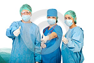 Successful team of surgeons