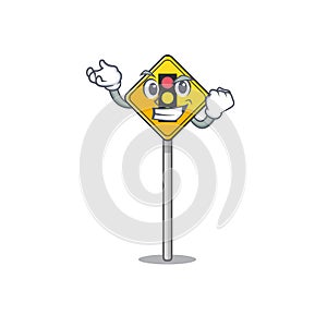 Successful traffic light ahead isolated with cartoon