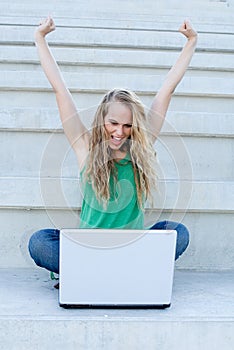 Successful woman with laptop