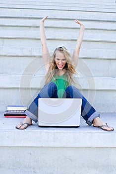 Successful woman with laptop