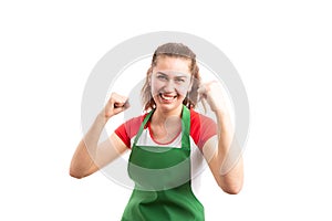 Successful woman supermarket employee or storekeeper photo