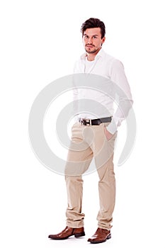 Successful yound adult man casual isolated