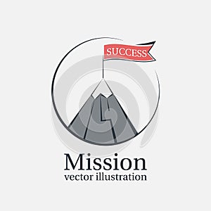 Successfull mission icon business concept.