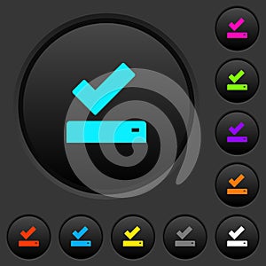 Successfully saved dark push buttons with color icons