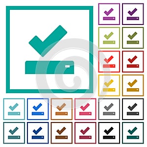 Successfully saved flat color icons with quadrant frames