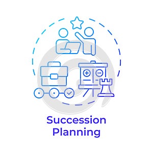 Succession planning blue gradient concept icon