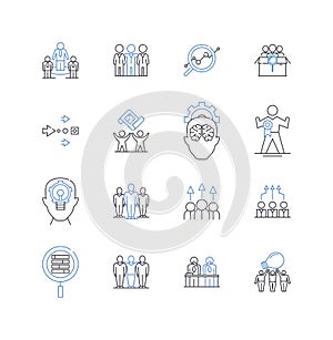 Succession planning line icons collection. Succession, Planning, Strategy, Transition, Leadership, Development, Future