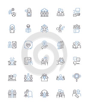 Succession resources line icons collection. Lineage, Inheritance, Heirloom, Legacy, Transition, Handover, Continuity