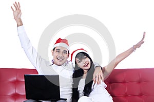 Successsful christmas couple