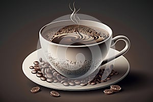 Succinct Coffee Cup Vector. Generative Ai