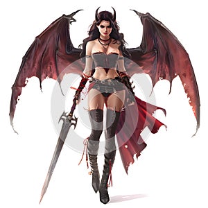 Succubus Girl with sword photo