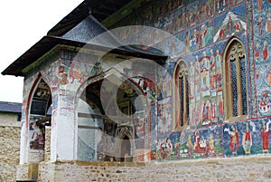 Sucevita church mural paintings icons main entry