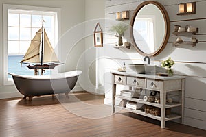 such as a vessel sink or a distinctive countertop material, to add character. AI Generated