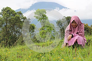 Such a beautiful day in the valley of Slamet Mountain