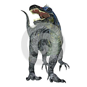 Suchomimus Dinosaur over White