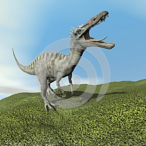 Suchomimus dinosaur roaring - 3D render
