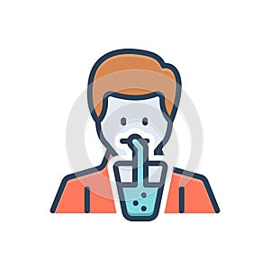 Color illustration icon for Suck, drink and beverage photo