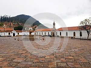 Sucre, Bolivia Anzares square plaza with a historic fountain