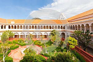Sucre Bolivia cloister of the monastery of Santa Clara and facade with bells