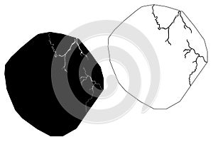 Sucre City Plurinational State of Bolivia, Chuquisaca Department map vector illustration, scribble sketch City of Sucre map photo