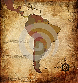 Sudamerica map photo