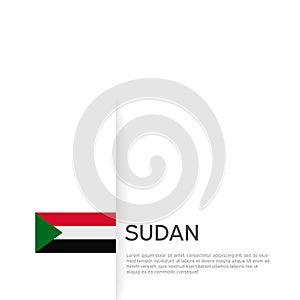 Sudan flag background. State patriotic sudanese banner, cover. Document template with sudan flag on white background. National