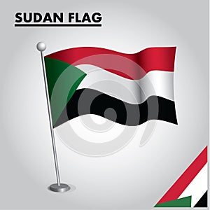 SUDAN flag National flag of SUDAN on a pole