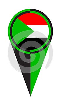 Sudan Map Pointer Location Flag
