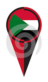 Sudan Map Pointer Location Flag