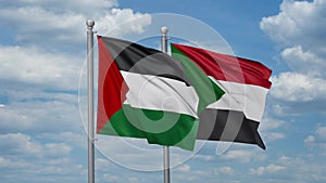 Sudan and Palestine two flags