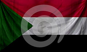 Sudan Wave Flag Close Up